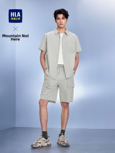 HLA | Bộ Áo Sơ Mi Tay Ngắn và Quần Short Đựng Đồ Thời Trang Mùa Hè Nam