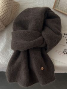 Luxury Bear Fur Wool Scarf Womens Neck Warmer Versatile Winter Fashionable Gift High End 2026 New Style Rectangle Pure Color