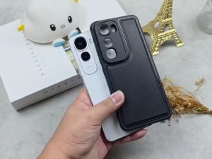 Soft Case Vivo Y400 / iQOO Z10 Lite Case Leather Pro Black Casing TPU Lembut Tekstur Kulit Anti Benturan - Formasi Acc