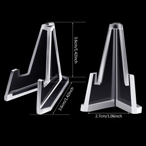 10pcs Triangle Display Stands Acrylic Coin Stand Mini Easel Stands Picture Display Stands for Displaying Coins Challenge Medals