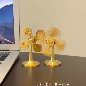 Lucky Bronze Windmill Desktop Ornaments Creative Chinese Style Office Desk Decorations Feng Shui Ornaments for Good Luck