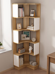 Solid Wood Corner Cabinet Corner Cabinet Floor Tripod Storage Rack Bedroom Corner Storage Cabinet Wall Side Cabinet Corner Shelf Bookshelf