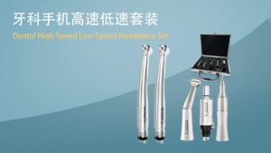 Niceden Dental High Speed Turbine&Low Speed Contra Angle Straight Handpiece Kit Air Motor LED 2 High and 1 Low Motor Handle