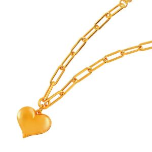 [NL5005] Zhulian Rantai leher Paper Clip Emas Saduran/ Gold Plated Necklace Jewellery