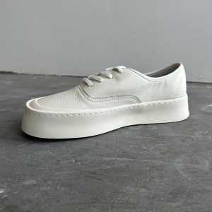 Soft Leather Mens Low Top Sports Board Shoes Breathable Casual Dad Shoes Trendy White Shoes British Style Comfortable Shoes