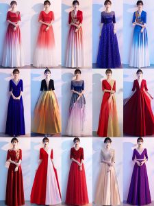 ชุดการแสดงชุดยาวผู้หญิง เสื้อผ้าแข่งขันระดับมัธยมปลาย ชุดการแสดงผู้ใหญ่ ชุดการแสดงชุดยาวสีแดง เสื้อผ้าประทับตราของผู้กำกับ