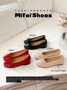 MIFEI | Elevating Red Ballet Flats With Ribbon Decor Comfortable Large Size