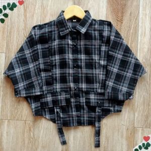 Kemeja flanel anak perempuan usia 3-12tahun bahan catton flanel