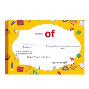 JIELI | Customizable Printable Award Certificate for Elementary School Students and Kindergarten Children