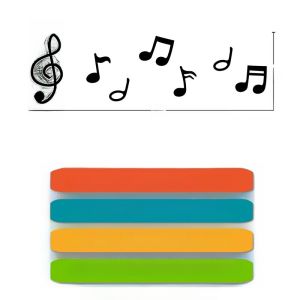 Creative Music Note Waistline Cartoon Pattern Wall Decor Stickers for Kitchen Bedroom Glass Door Anti-Collision PVC Stickers