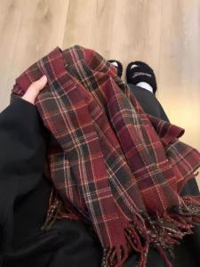 Red Plaid Cashmere-Like Women's Scarf: A Stylish & Warm Winter Accessory