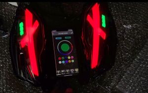 Đèn AUDI SH 150+160 chỉnh hiệu ứng điện thoại đèn hậu xe máy hiệu ứng LED đa màu điều khiển từ xa thiết kế hiện đại.