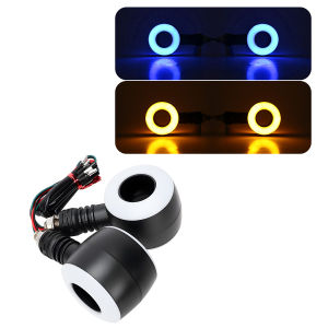 KEVANLY | 2pcs Motorcycle Turn Signals Light 12V Super Bright Daytime Driving Running Lamp Dual Color Flowing Flash Indicator Light