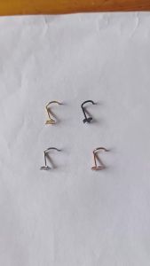 1pcs 20G Stainless Steel Nose Stud Rings for Women Nose Piercing Bend Butterfly Nose Ring Earring Nose Studs Piercing Jewelry