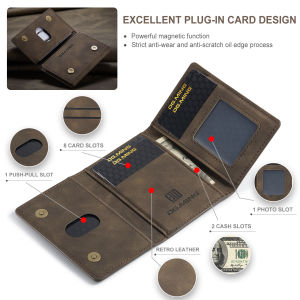 MLZH | Retro Leather-Feel Magnetic Multi-Function Card Case