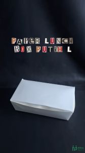 Paper Lunch Box L 50 pcs Laminasi Dus Makan Putih Ivory Small Food Grade Forming