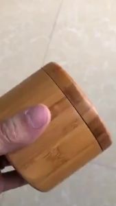1PC Bamboo Wooden Salt Box with Magnetic Swivel Lid - Kitchen Storage Container for Spices Herbs And Condiments