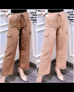 Celana Cargo Wanita Kekinian TEBAL MELAR Highwaist Jumbo ALL SIZE/Celana Cargo Panjang Wanita HIghwast/Celana Panjang Kulot Cargo wanita