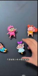 Bandai | Nam Châm Dán Tủ Lạnh 3D Phong Cách Crayon Shin-chan Nhân Vật Hoạt Hình Dễ Thương Trang Trí Giảm Căng Thẳng Vui Nhộn Cho Nhà Bếp