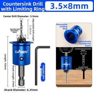 DAIENGONGJU | 90 Degree Hex Shank Limiting Tool For Woodworking Counterbore And Pilot Hole