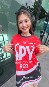 เสื้อพิมพ์ลาย เสื้อกีฬา ลายสปายแดง งานจริงสวย สีสด คมชัด หนา145g นุ่ม ลื่น ใส่สบาย รับประกัน