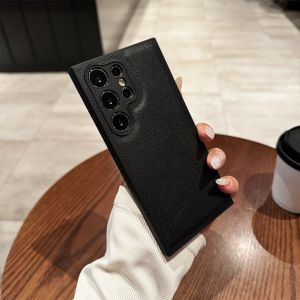 Luxury Leather Pattern Camera Protection Phone Case For Samsung Galaxy S26 S25 S24 S23 S22 S21 Ultra Plus Matte Shockproof Cover