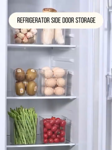 Transparent Multipurpose PET PlasticFridge Organizer Bin Refrigerator Side Door Storage Shelf Basket