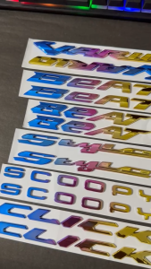 Emblem VARIO STYLO CLICK BEAT Duluxe SCOOPY BEAT 125 125i 150 150i New Rainbow Pelangi ABS Tebal