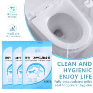 50PCS Disposable Toilet Cushion Travel Portable Toilet Sticker Cushion Paper Waterproof Universal Toilet Cover