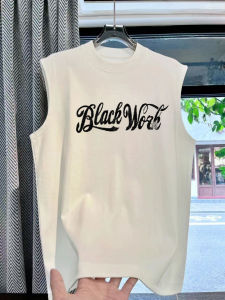 Áo Thun Cotton Không Tay in Chữ Graffiti Phong Cách Mỹ Mùa Hè Rộng Rãi Cổ Tròn Thường Ngày Cho Nam