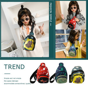 MOJOYCE Kids Waist Bags Cartoon Dinosaur Boys Girls Children Crossbody Coin Money Purse