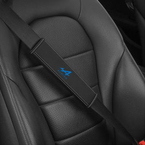 2Pcs For A Alpine Logo Clio Austral Espace Arkana Scenic Nappa Car Leather Seat Belt Covers Styling Interior Car Accessories