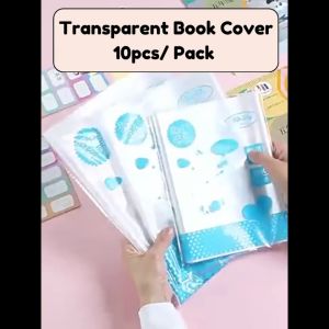 10pcs Transparent Waterproof Plastic Book Sleeve Slip-on Book Cover Easy Assembly