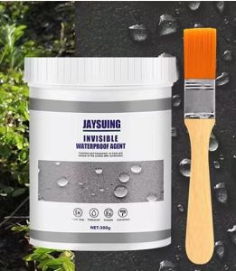 Lem Transparan Jaysuing 300g Free Kuas: Cat Anti Bocor Invisible Waterproof Agent Keramik Kamar Mandi Kolam dll Serba Guna