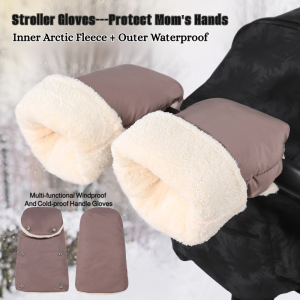 Winter Stroller Gloves Thick Windproof&Cold-Resistant Hand Warmers Stroller Gloves Suitable for Pushchair Handlebar Accessories