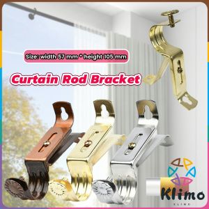 KLIMO Curtain Rod Brackets Rod Holders for 28mm Rod Silver/Gold Color Premium Iron Drapery Rod Bracket for Walls