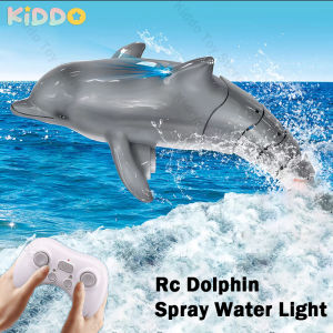 Rc Dolphin Whale Spray Water Light Shark Toy Remote Controlled Boat ship Submarine Robots Fish Electric Toys for Kids Xmas Gifts