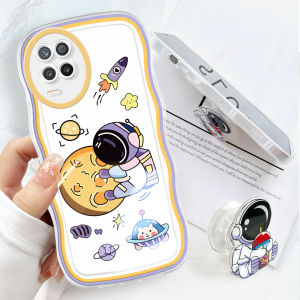 Hontinga OPPO F11 Pro, F1S, F7 Pro, F9, F3 Lite, F5, F5 Plus, F5 Youth Case ใสการ์ตูนนักบินอวกาศ Soft ซิลิโคนกันกระแทกกรณียาง กลับฝาครอบโทรศัพท์ Softcase สำหรับหญิง