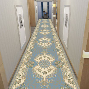 VIKAMA Classic Oriental Floral Scroll Runner Rug Non Slip Stain Resistant Carpet for Hotel Hall Entry Home Floor Decor
