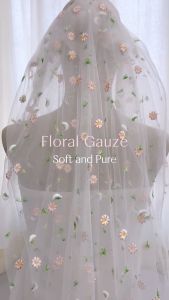 ผ้าตาข่าย ฟลอรัล Floral Mesh ผ้าตาข่ายเนื้อโปร่ง ยืดเล็กน้อย ระบายอากาศได้ดี ขนาด 1 หลา