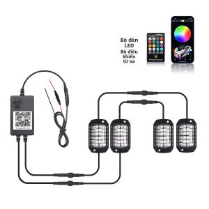 Đèn LED Neon RGB 3D Đèn Gầm Xe Đa Năng Cho Xe Jeep Xe Tải SUV ATV UTV - Bộ 4/8/12 Phụ Kiện Trang Trí