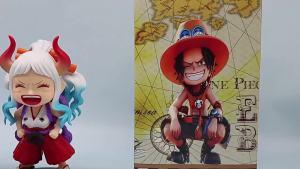 Bandai | New One Piece Anime Figure Doll Portgas D Ace Yamato Q Version Model Decor Peripheral Ornament Children Charm Gifts Toys