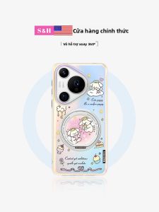 SH | Ốp lưng điện thoại Huawei Pura70 Pro+ chống rơi hình chú chó thiên thần dễ thương có chân đế từ tính mẫu mới 70 cấp độ cao