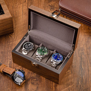 Walnut Wooden Watch Box Jewelry Storage Organizer High End Bracelet Display Case Glass Covered Elegant Storage Solution