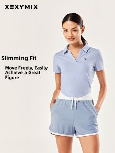 Womens Curved Hem Short Sleeve Polo Shirt for Running