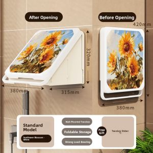 Bathroom Clothes Storage Rack Toilet Wall Painting Foldable Waterproof Box Small Wall Cabinet for Bath Room Organization