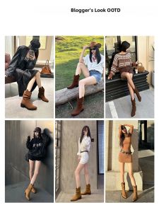 Josiny | Pointed Toe Western Cowboy Boots For Women Mid Calf Insulated Winter Boots