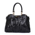 Aidrani   New Women's Crocodile Pattern Lacquer Leather Handbag High end Fashion Versatile Cowhide Commuter Bag. 