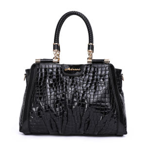 Aidrani   New Womens Crocodile Pattern Lacquer Leather Handbag 2024 High end Fashion Versatile Cowhide Commuter Bag Q1606