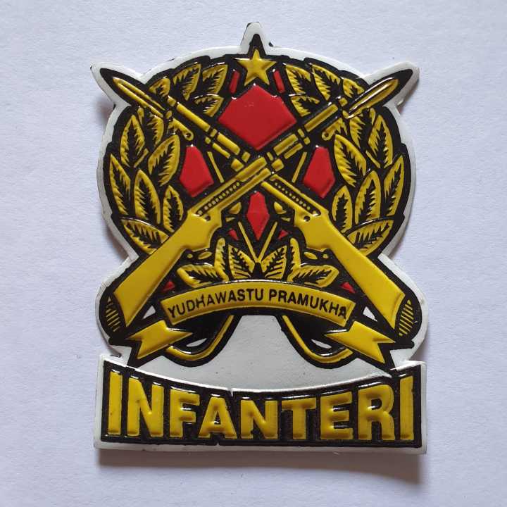 stiker embos logo infanteri - stiker timbul tempel logo infanteri - sticker embos infanteri